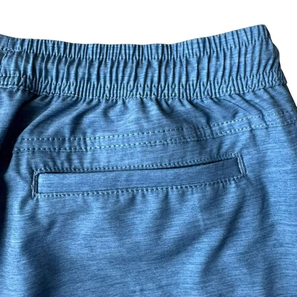Hurley Medium Blue Pull On String Elastic Waist Hybrid Walk Shorts SZ S #2503